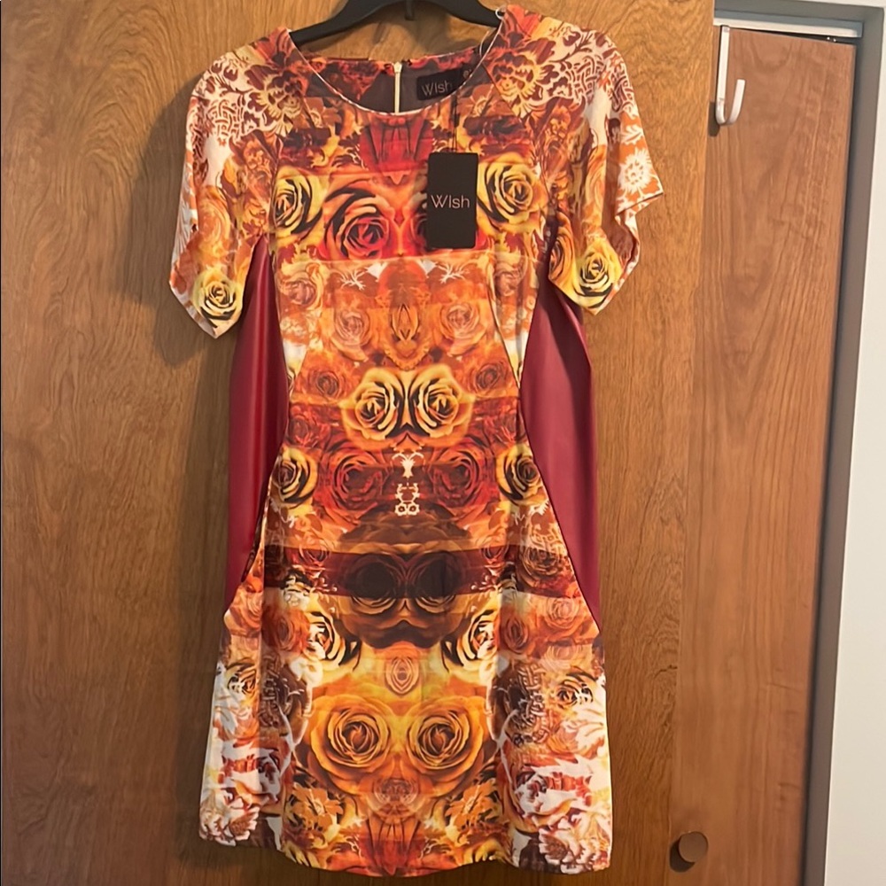 Wish Orange Red Sheath Mini Dress Cocktail